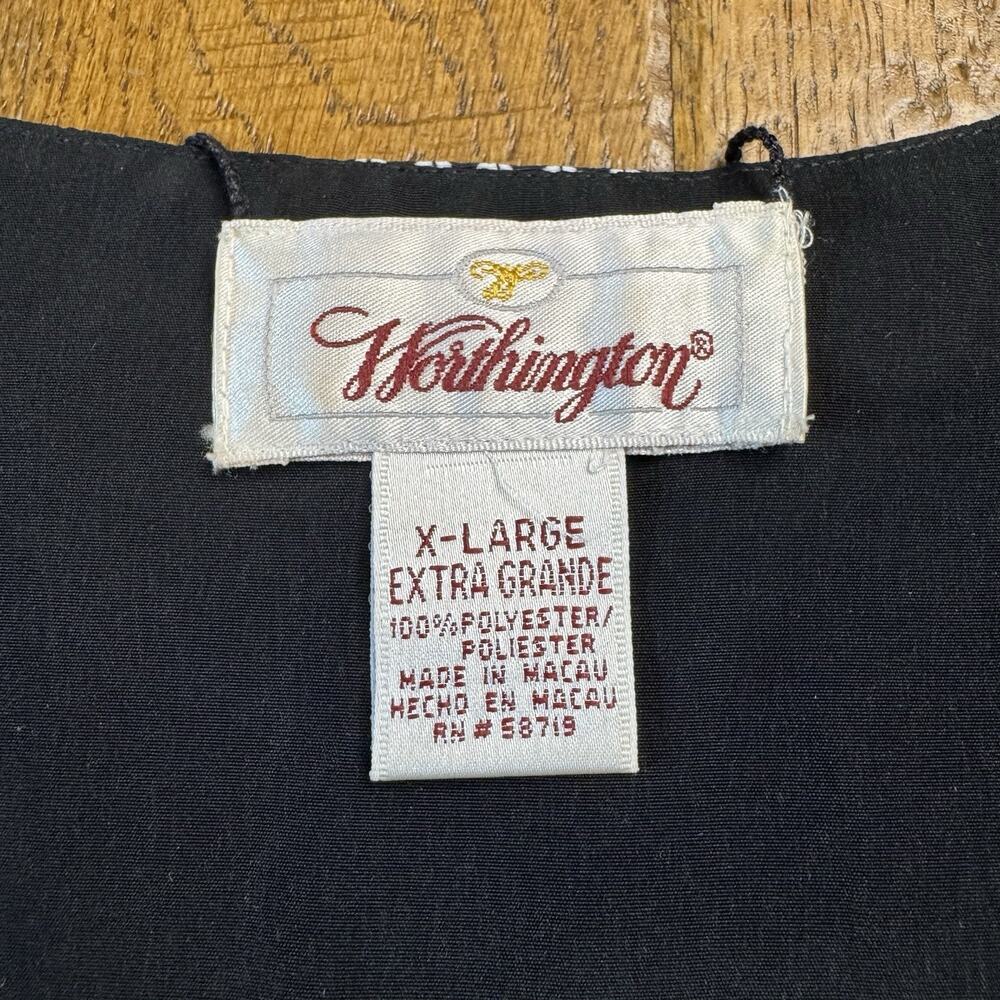 Vintage Worthington Reversible Tank Top Women XL Black White Office Base Layer - Picture 5 of 5